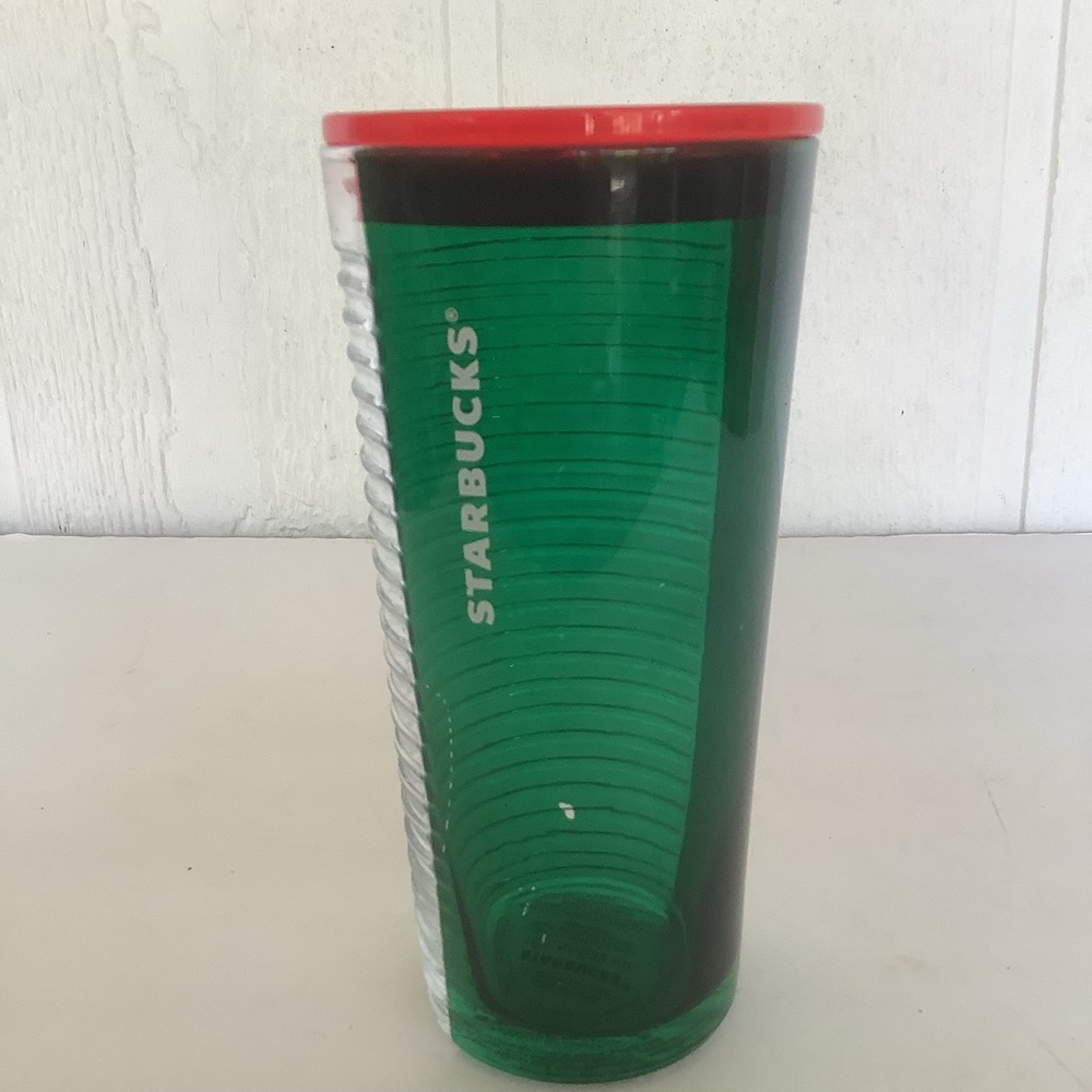 STARBUCKS CHRISTMAS 2021 GLASS COLD CUP TUMBLER TRAVELER 18 OUNCES